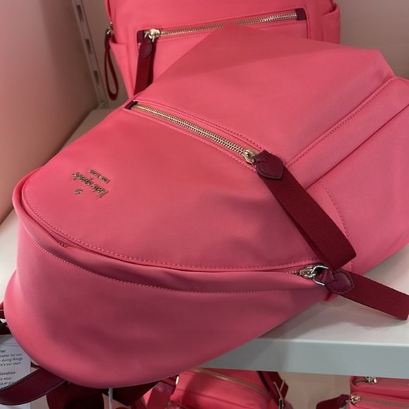 Kate Spade Chelsea Nylon Medium Backpack Deep Dahlia Pink - Picture 10 of 16